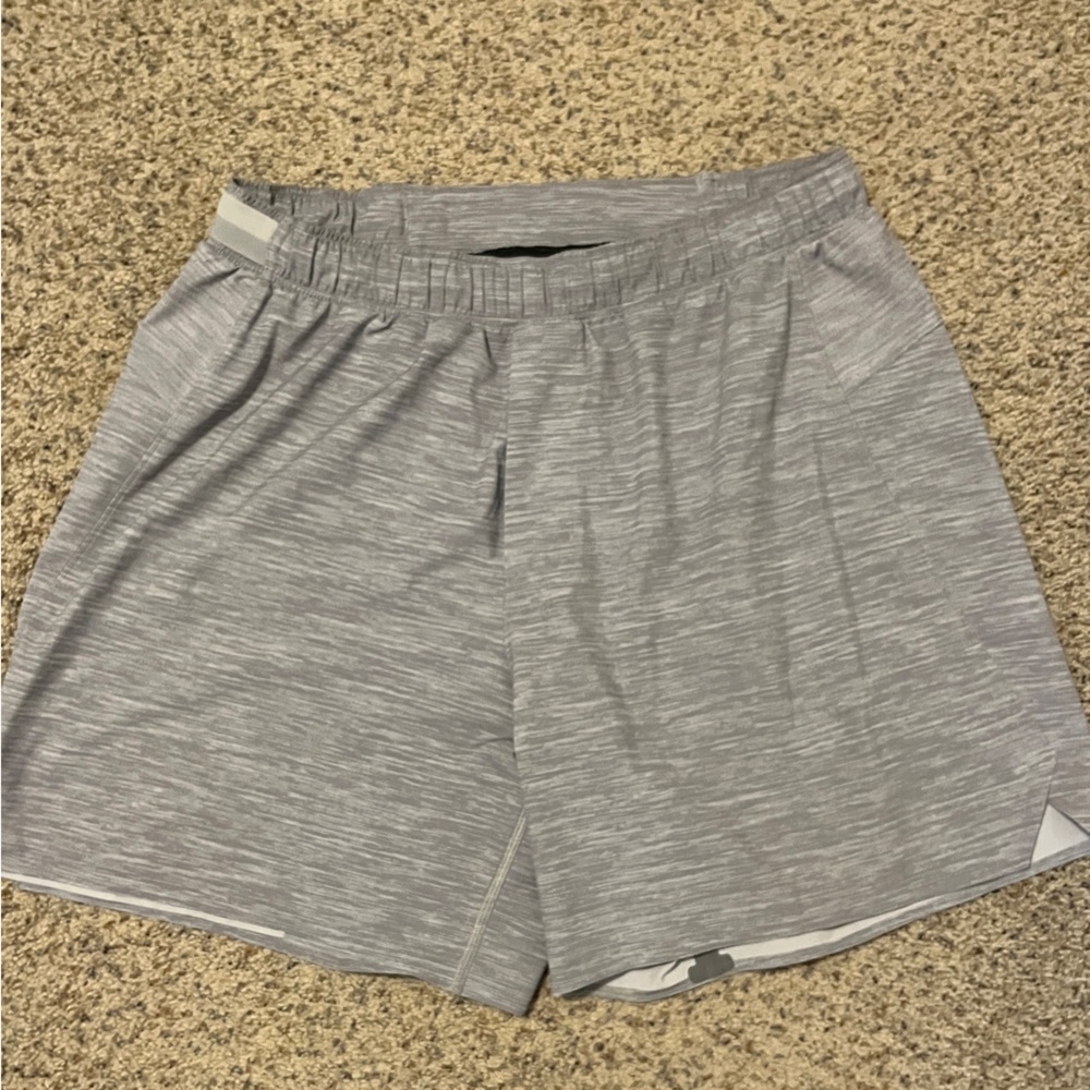Lululemon Men’s Heather Gray Athletic Shorts with Relaxed Fit